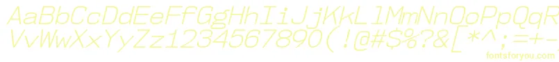 Nk57MonospaceNoLtIt-Schriftart – Gelbe Schriften