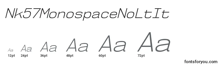 Размеры шрифта Nk57MonospaceNoLtIt