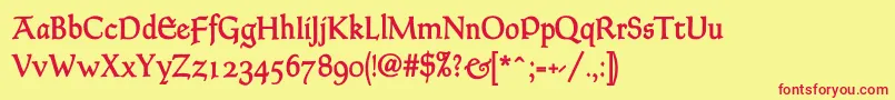 GoudythirtyDemibold Font – Red Fonts on Yellow Background