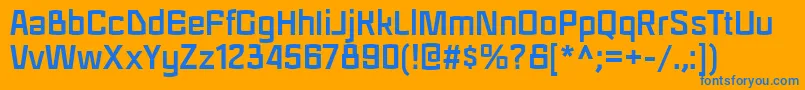 フォントRegraBold – オレンジの背景に青い文字