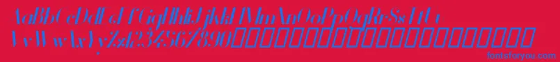 VanityBoldItalic Font – Blue Fonts on Red Background