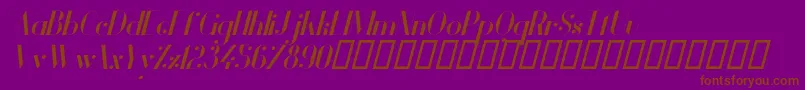 VanityBoldItalic-fontti – ruskeat fontit violetilla taustalla
