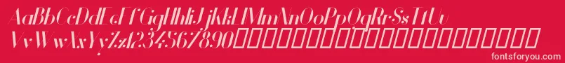 VanityBoldItalic Font – Pink Fonts on Red Background