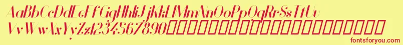 VanityBoldItalic Font – Red Fonts on Yellow Background