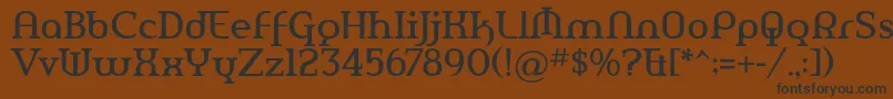 フォントAmerikaPro – 黒い文字が茶色の背景にあります