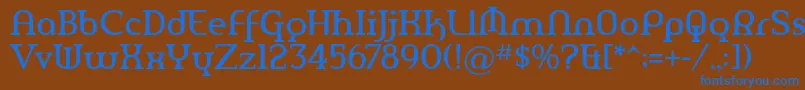 Czcionka AmerikaPro – niebieskie czcionki na brązowym tle