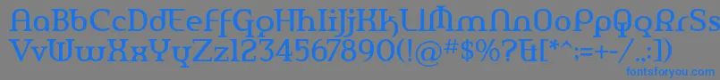 Czcionka AmerikaPro – niebieskie czcionki na szarym tle