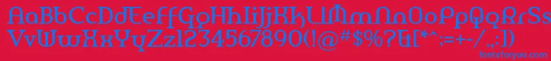 Więcej informacji o czcionce AmerikaPro Czcionka AmerikaPro – niebieskie czcionki na czerwonym tle