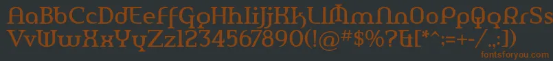フォントAmerikaPro – 黒い背景に茶色のフォント