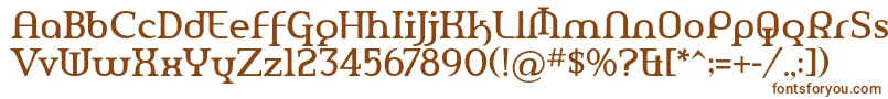フォントAmerikaPro – 白い背景に茶色のフォント