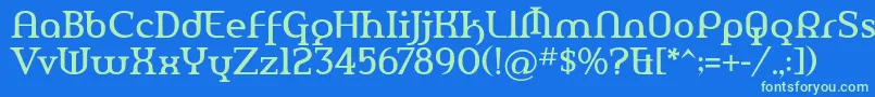 AmerikaPro Font – Green Fonts on Blue Background