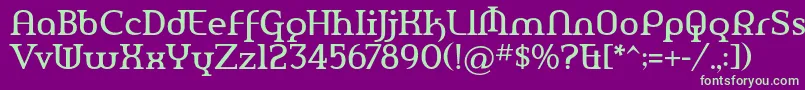 AmerikaPro Font – Green Fonts on Purple Background