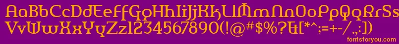 AmerikaPro Font – Orange Fonts on Purple Background
