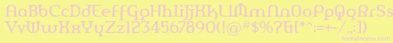 AmerikaPro-fontti – vaaleanpunaiset fontit keltaisella taustalla