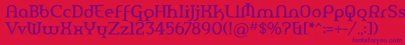AmerikaPro-fontti – violetit fontit punaisella taustalla