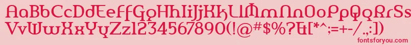フォントAmerikaPro – ピンクの背景に赤い文字