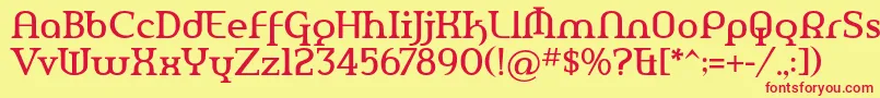 AmerikaPro Font – Red Fonts on Yellow Background