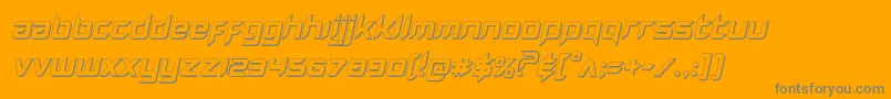 Hollowpoint3Dital-Schriftart – Graue Schriften auf orangefarbenem Hintergrund