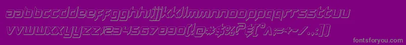 Hollowpoint3Dital Font – Gray Fonts on Purple Background