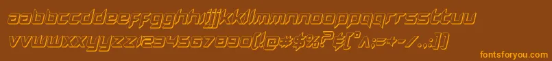 Hollowpoint3Dital Font – Orange Fonts on Brown Background