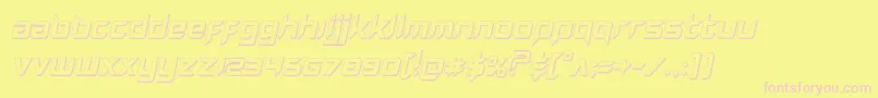 Hollowpoint3Dital Font – Pink Fonts on Yellow Background