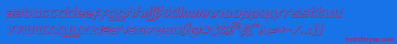 Hollowpoint3Dital-Schriftart – Rote Schriften auf blauem Hintergrund