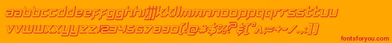 Hollowpoint3Dital Font – Red Fonts on Orange Background