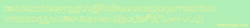 Hollowpoint3Dital-Schriftart – Gelbe Schriften auf grünem Hintergrund