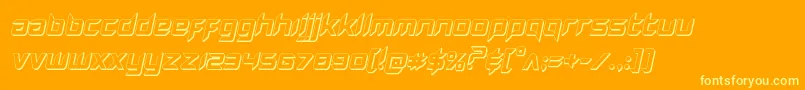 Hollowpoint3Dital Font – Yellow Fonts on Orange Background