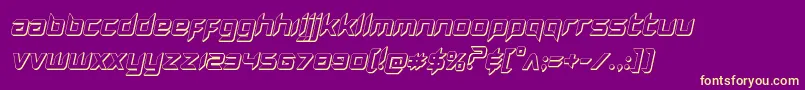 Hollowpoint3Dital-Schriftart – Gelbe Schriften auf violettem Hintergrund