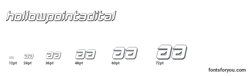 Hollowpoint3Dital Font Sizes