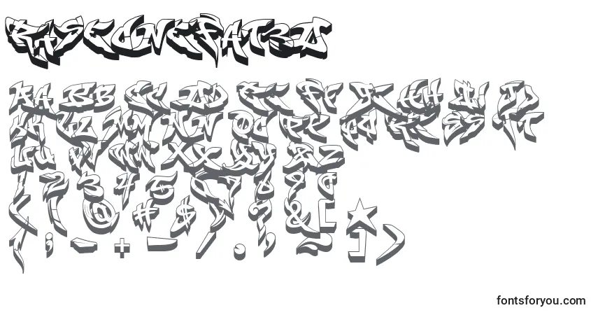 A fonte RaseoneFat3D – alfabeto, números, caracteres especiais