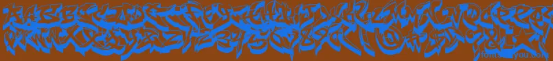 RaseoneFat3D-fontti – siniset fontit ruskealla taustalla