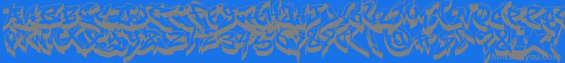 Czcionka RaseoneFat3D – szare czcionki na niebieskim tle