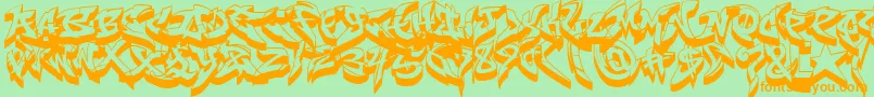 RaseoneFat3D Font – Orange Fonts on Green Background