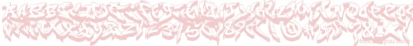 RaseoneFat3D-fontti – vaaleanpunaiset fontit valkoisella taustalla