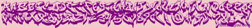 RaseoneFat3D-Schriftart – Violette Schriften auf rosa Hintergrund