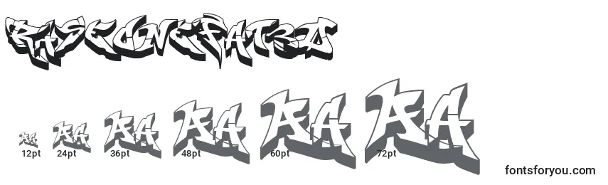 RaseoneFat3D Font Sizes