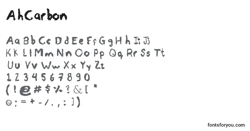 AhCarbon Font – alphabet, numbers, special characters