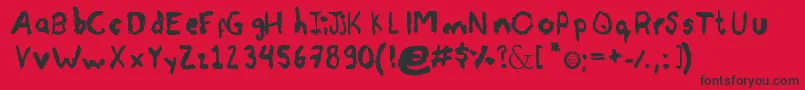 フォントAhCarbon – 赤い背景に黒い文字