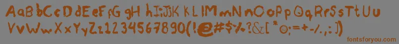AhCarbon Font – Brown Fonts on Gray Background