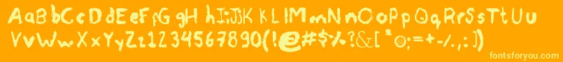 AhCarbon Font – Yellow Fonts on Orange Background