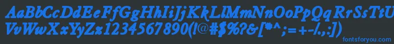 Tiascossk ffy Font – Blue Fonts on Black Background