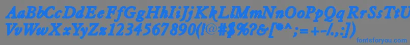 Tiascossk ffy Font – Blue Fonts on Gray Background