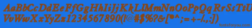 Шрифт Tiascossk ffy – коричневые шрифты на синем фоне