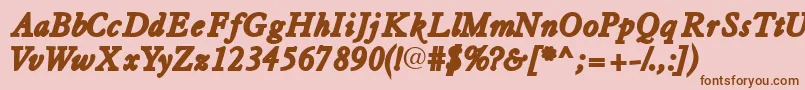 Tiascossk ffy Font – Brown Fonts on Pink Background