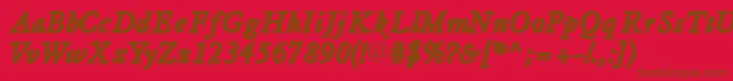 Police Tiascossk ffy – polices brunes sur fond rouge