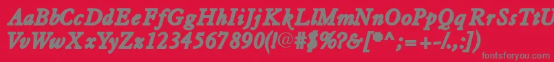 Tiascossk ffy Font – Gray Fonts on Red Background