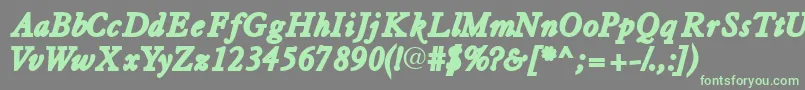 Tiascossk ffy Font – Green Fonts on Gray Background