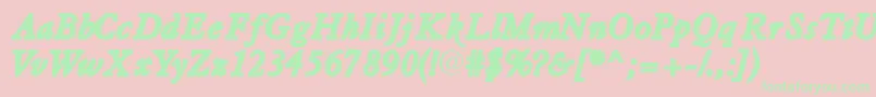 Tiascossk ffy Font – Green Fonts on Pink Background